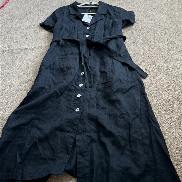 100% European Linen Button Front Dress - Picture 8 of 14